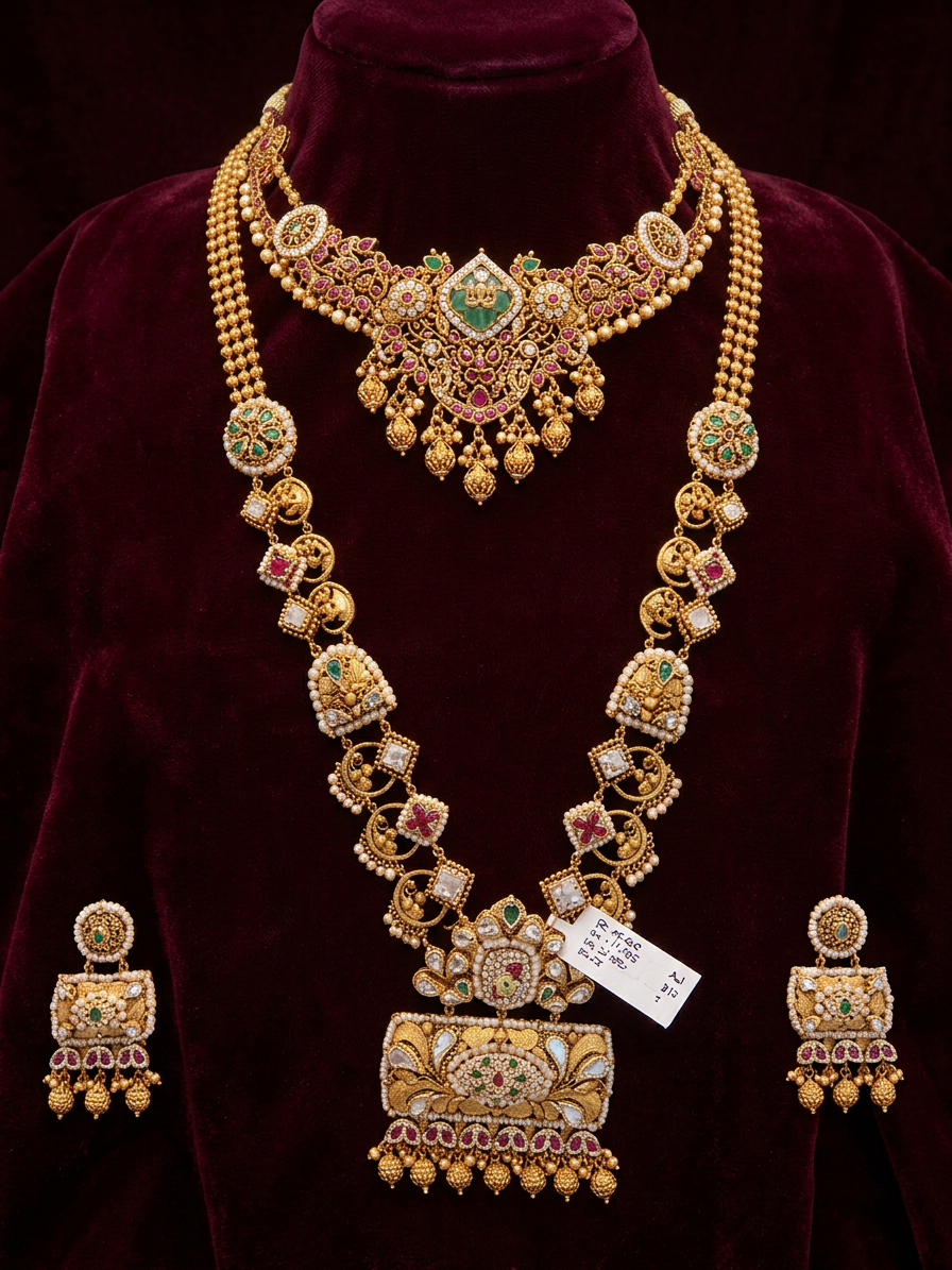 Gold jewellery photographed for the Swarnaprabha showcase