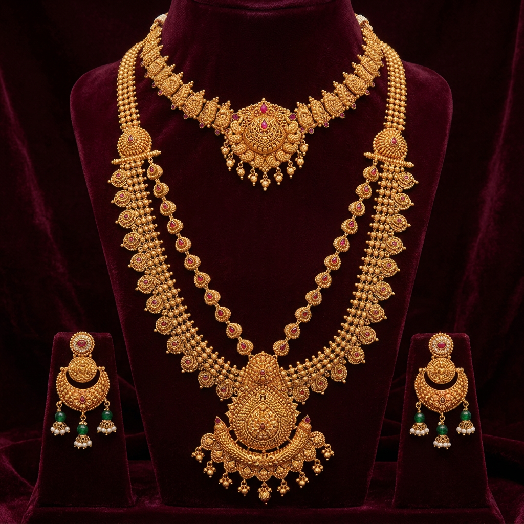 Gold jewellery photographed for the Swarnaprabha showcase