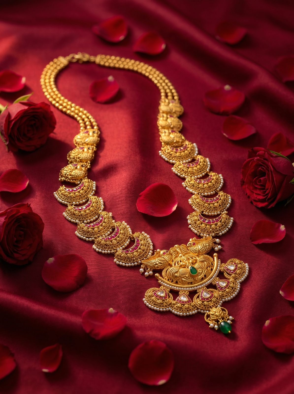 Gold jewellery photographed for the Swarnaprabha showcase