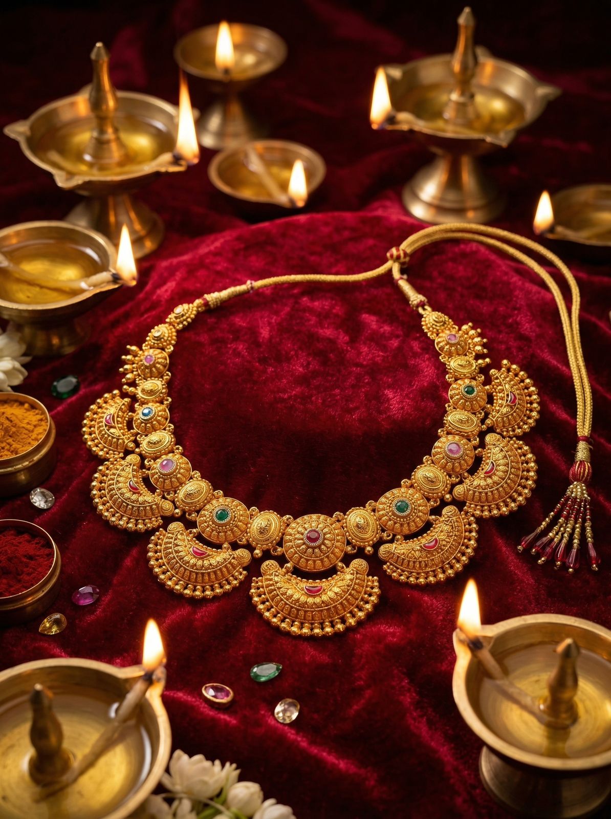Gold jewellery photographed for the Swarnaprabha showcase