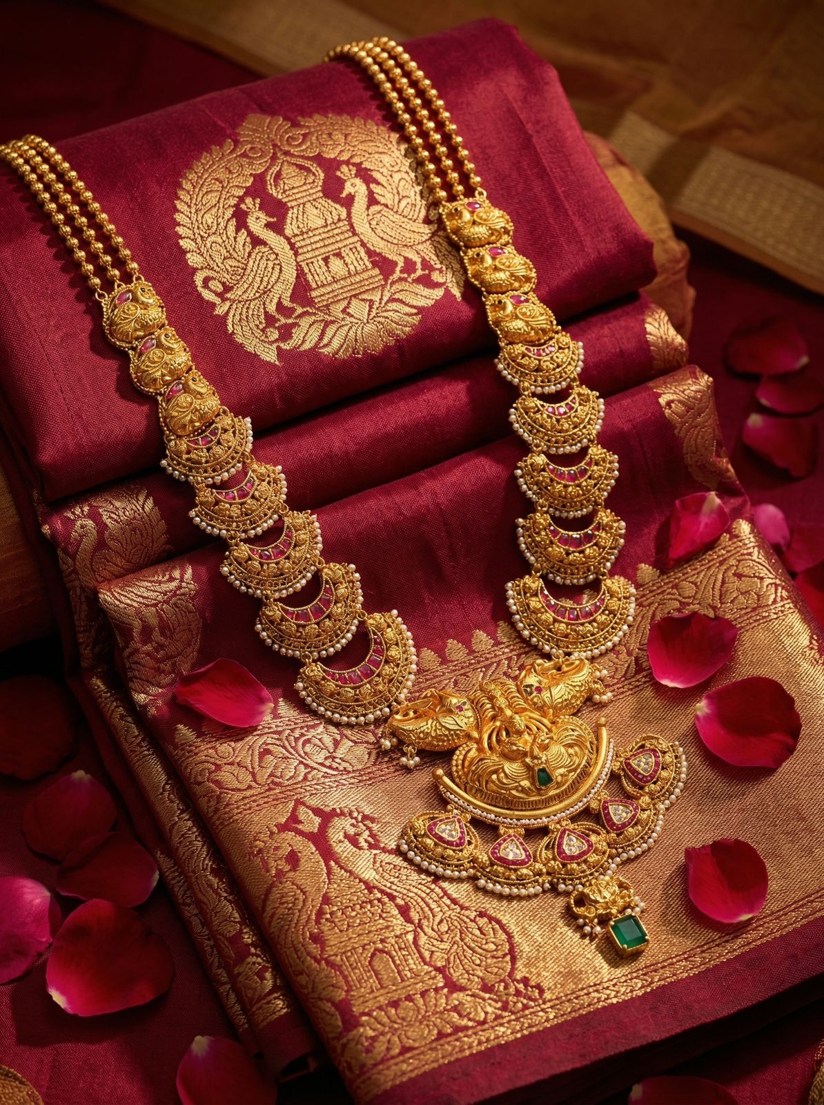 Gold jewellery photographed for the Swarnaprabha showcase