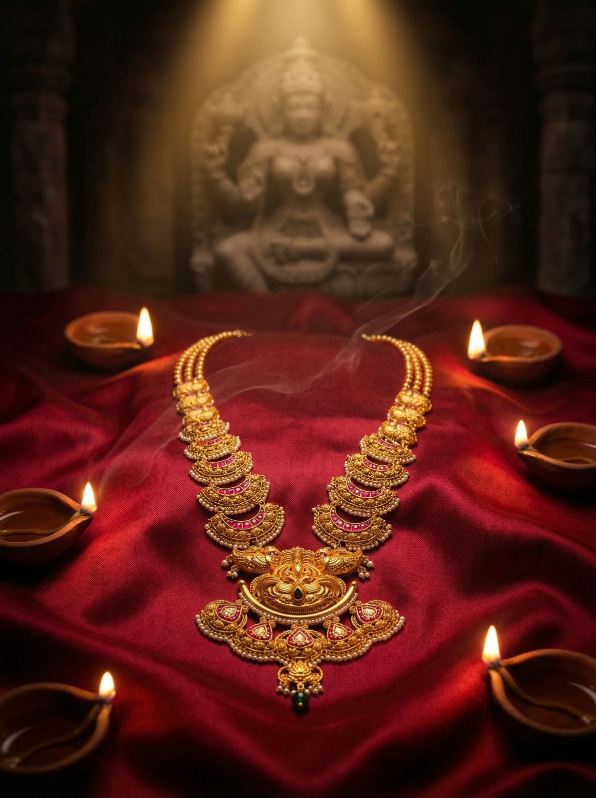 Gold jewellery photographed for the Swarnaprabha showcase